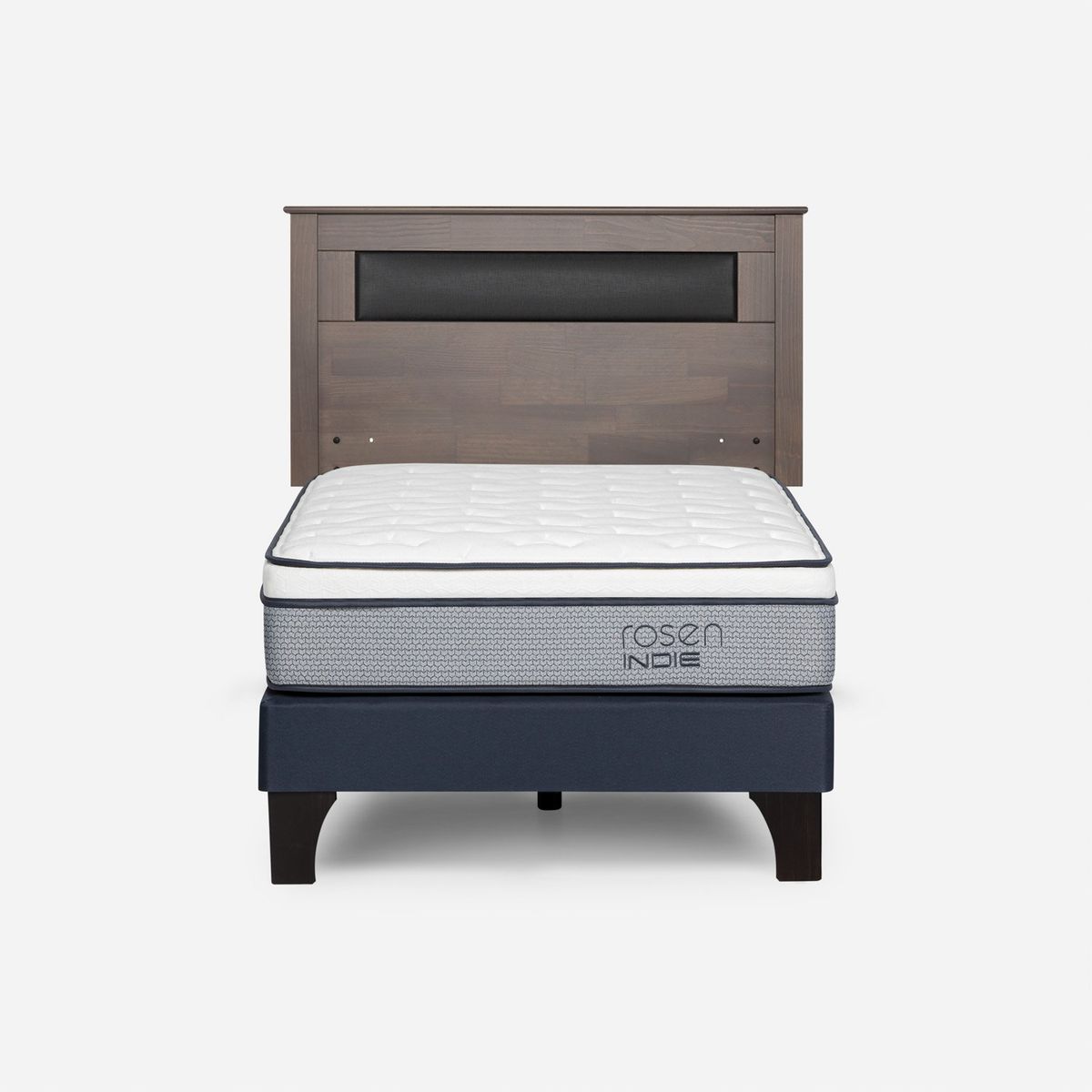 ROSEN - Cama Europea Indie 1 Plaza x 2.00 mt  + Respaldo Rosen