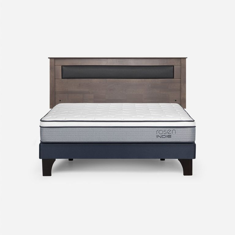 ROSEN Cama Europea Indie 2 Plazas x 2.00 mt Base Normal + Respaldo