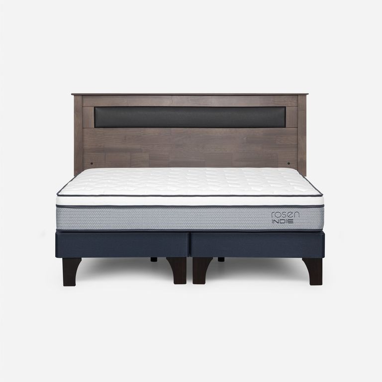Cama Europea Indie King x 2.00 mt Base Dividida + Respaldo