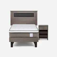 ROSEN - Cama Europea New Style 6 1.5 Plazas + Respaldo + Velador