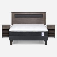 Cama Europea New Style 6 2 Plazas + Respaldo + 2 Veladores