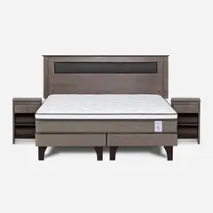 ROSEN - Cama Europea New Style 6 King + Respaldo + 2 Veladores