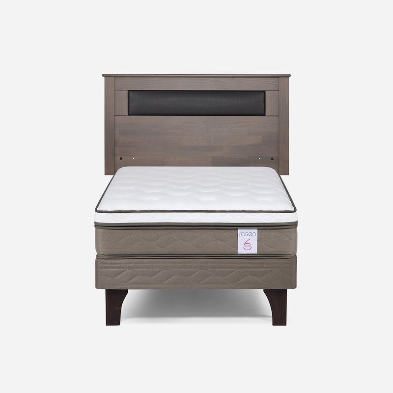 ROSEN - Cama Europea New Style 6 1.5 Plazas + Respaldo Rosen