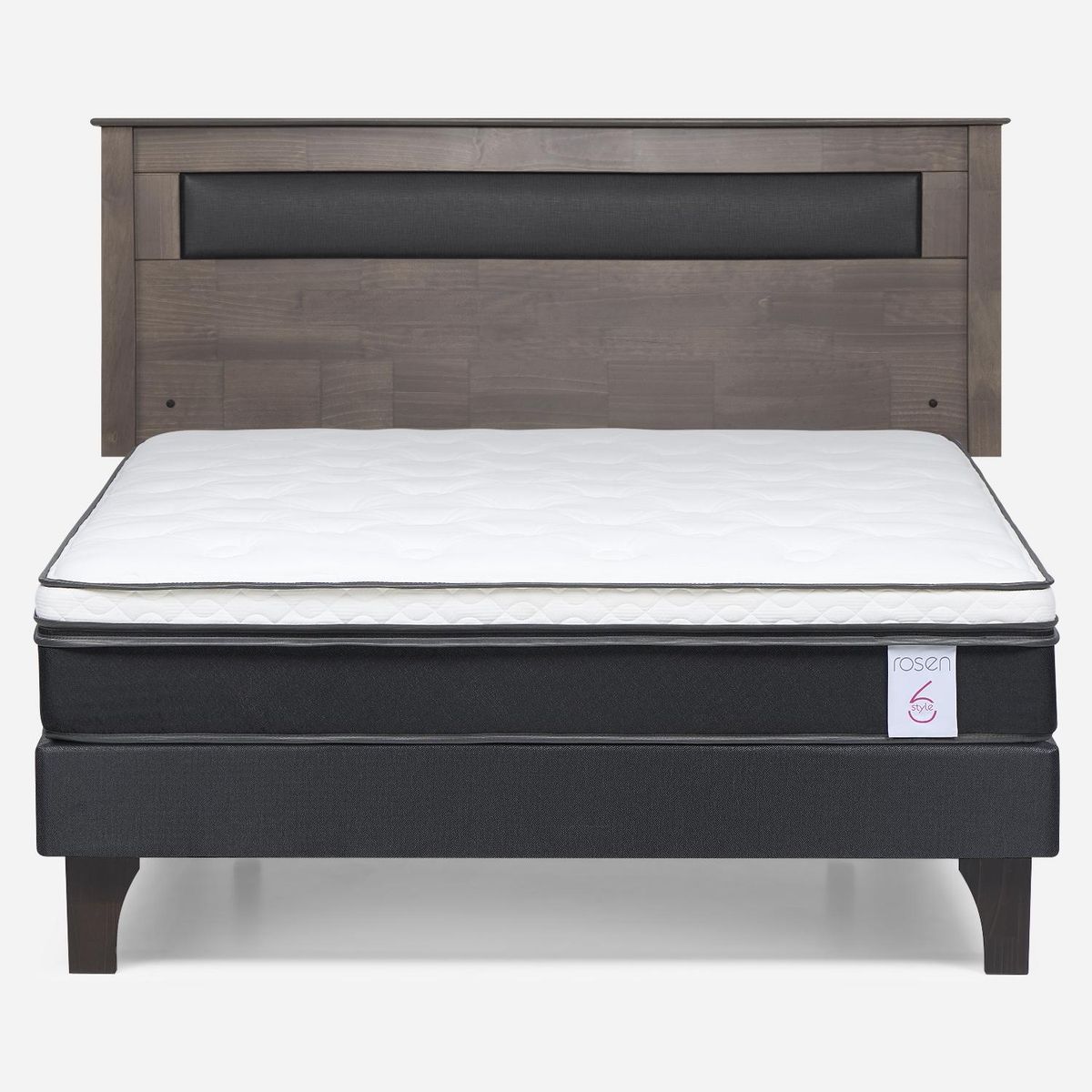 ROSEN - Cama Europea New Style 6 2 Plazas x 2.00 mt Base Normal + Respaldo Rosen
