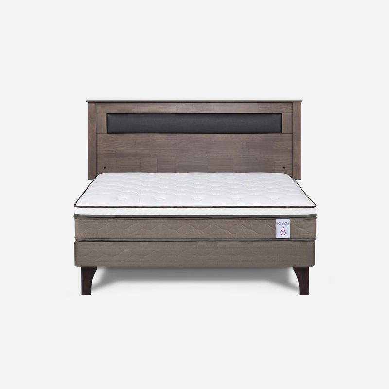 ROSEN - Cama Europea New Style 6 2 Plazas + Respaldo Rosen