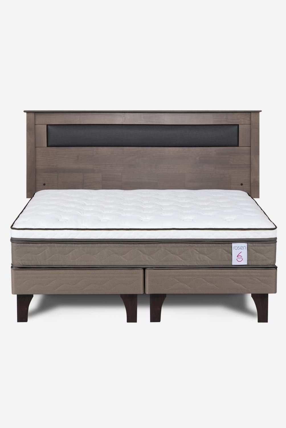 ROSEN - Cama Europea New Style 6 2 Plazas + Respaldo Rosen