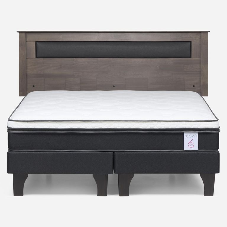Cama Europea New Style 6 King x 2.00 mt Base Dividida + Respaldo