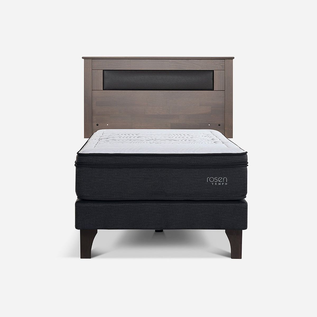 ROSEN - Cama Europea Tempo 1.5 Plaza Ferrara G + Respaldo Rosen