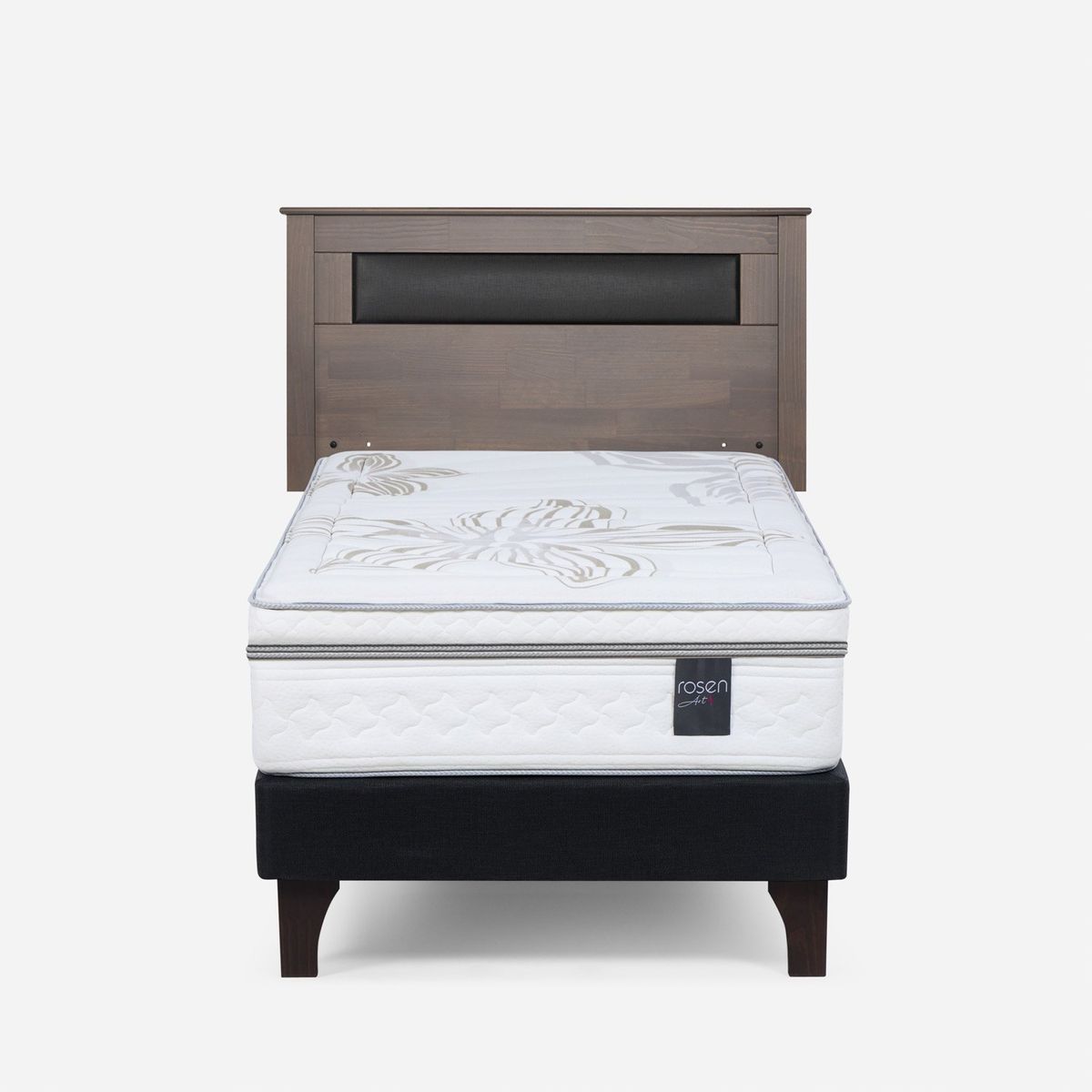 ROSEN - Cama Europea Art 4 1.5 Plazas x 2.00mt  + Respaldo Rosen