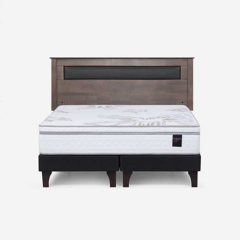 Cama Europea Art 4 2 Plazas x 2.00mt Base Dividida + Respaldo