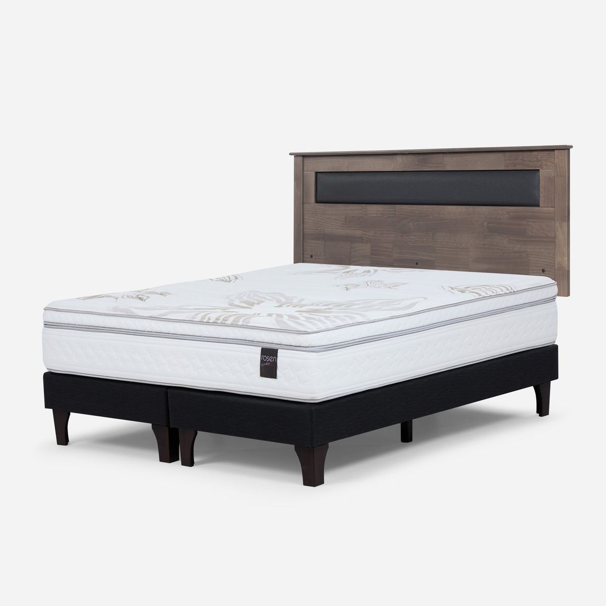 ROSEN - Cama Europea Art 4 King x 2.00mt Base Dividida + Respaldo Rosen