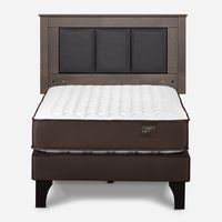 Cama Europea 1 Plaza Ergot Respaldo+ Velador Rachel