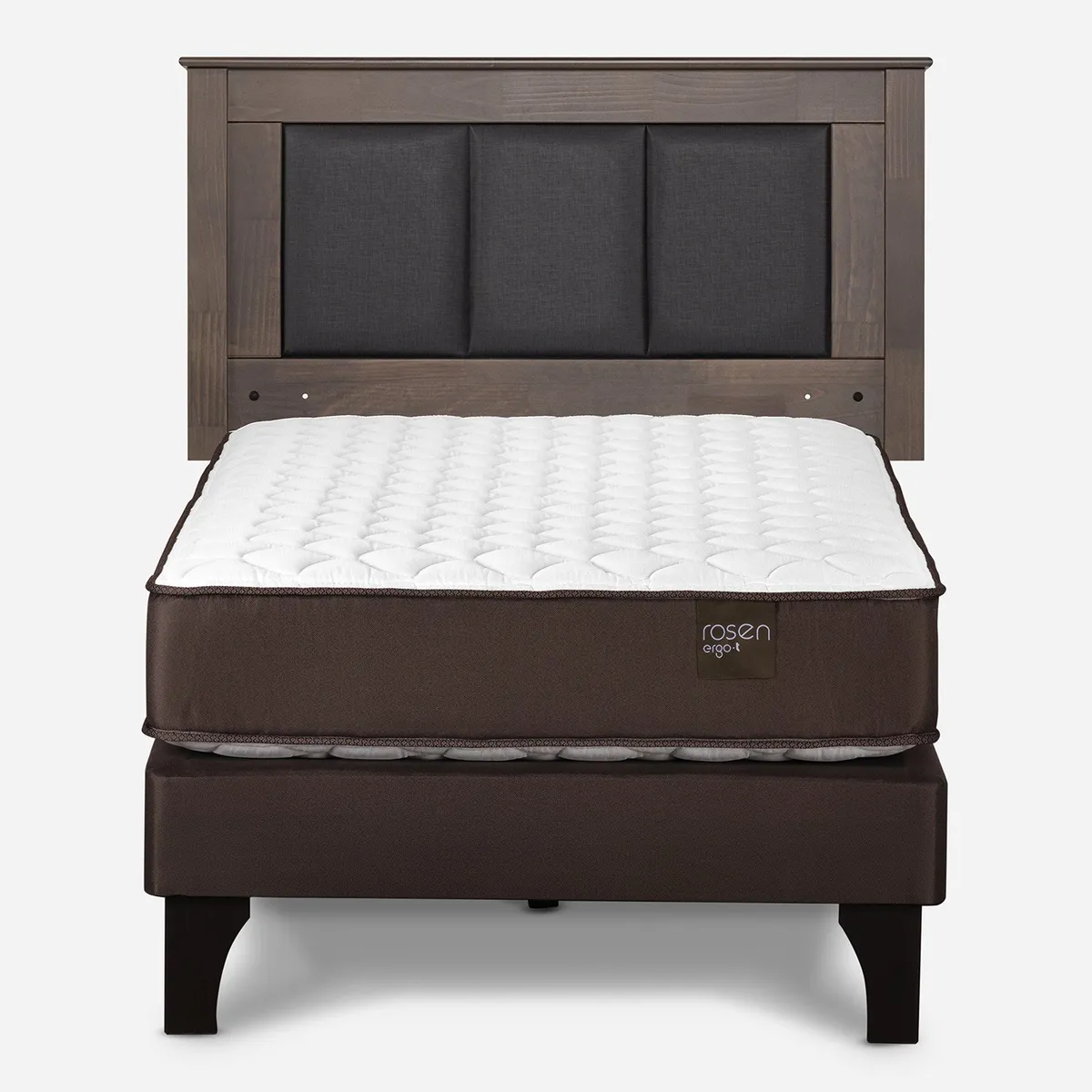 ROSEN - Cama Europea New Ergo T 1.5 Plazas x 2.00 mt  + Respaldo Rosen
