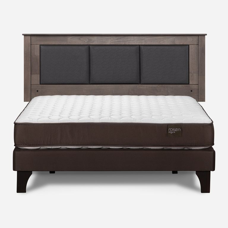 Cama Europea New Ergo T 2 Plazas x 2.00 mt Base Normal + Respaldo