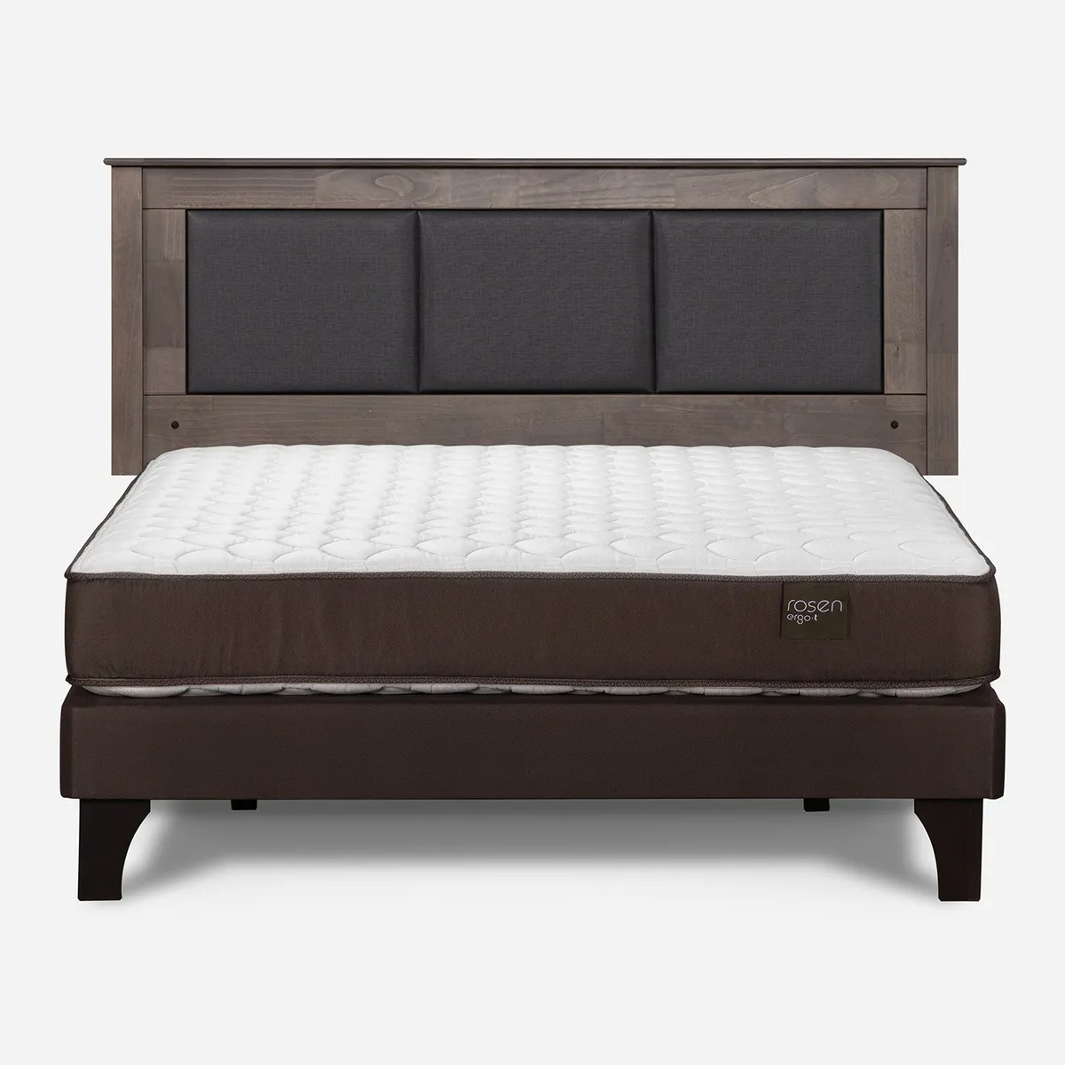 ROSEN - Cama Europea 2 Plazas Ergo T Base Normal + Respaldo Rosen