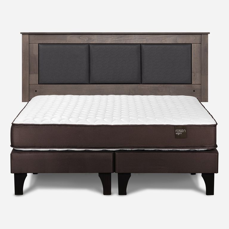 Cama Europea New Ergo T 2 Plazas x 2.00 mt Base Dividida + Respaldo
