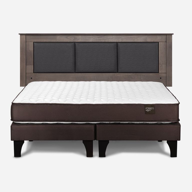 Cama Europea New Ergo T King x 2.00 mt Base Dividida + Respaldo