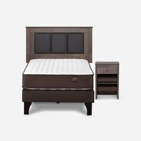 Cama Europea 1.5 Plazas Ergo T Respaldo+ 1 Velador Rachel