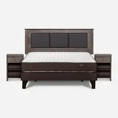 ROSEN - Cama Europea Ergo T 2 Plazas + Respaldo + 2 Veladores