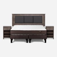 Cama Europea 2 Plazas Ergo T Base Dividida Respaldo+ 2 Velador Rachel