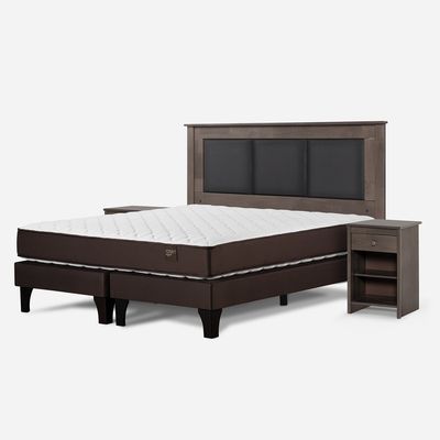 Imagen 2 del producto Cama Europea 2 Plazas Ergo T Base Dividida Respaldo+ 2 Velador Rachel