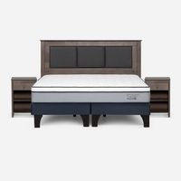 Cama Europea Indie 2 Plazas + Respaldo + 2 Veladores