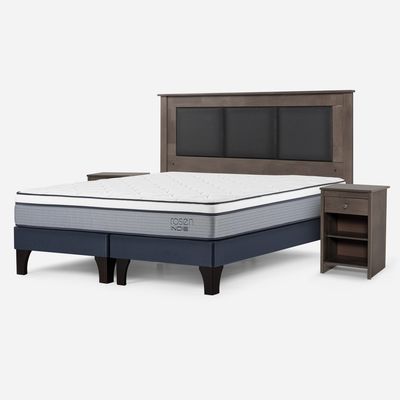 Imagen 2 del producto Cama Europea Indie 2 Plazas + Respaldo + 2 Veladores