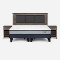 Cama Europea Indie King + Respaldo + 2 Veladores