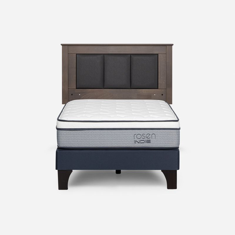 ROSEN - Cama Europea Indie 1 Plaza + Respaldo Rosen