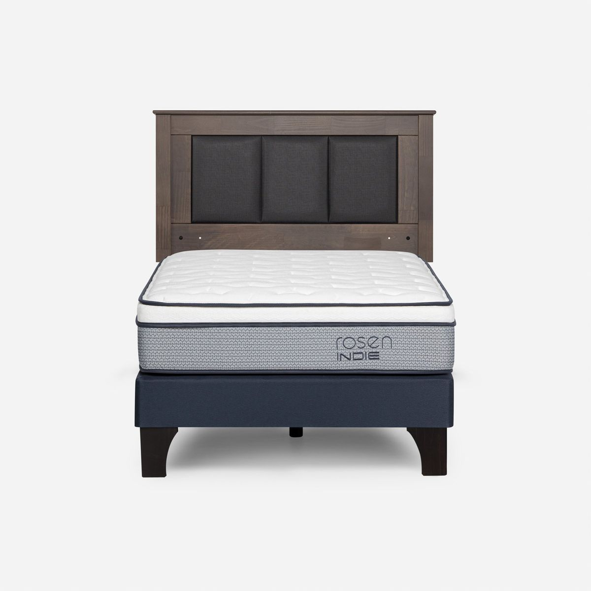 ROSEN - Cama Europea Indie 1.5 Plazas + Respaldo Rosen