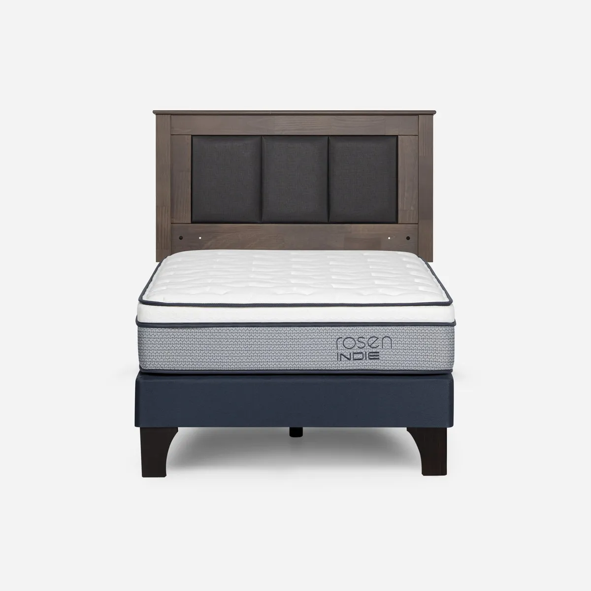 ROSEN - Cama Europea Indie 1.5 Plazas + Respaldo Rosen