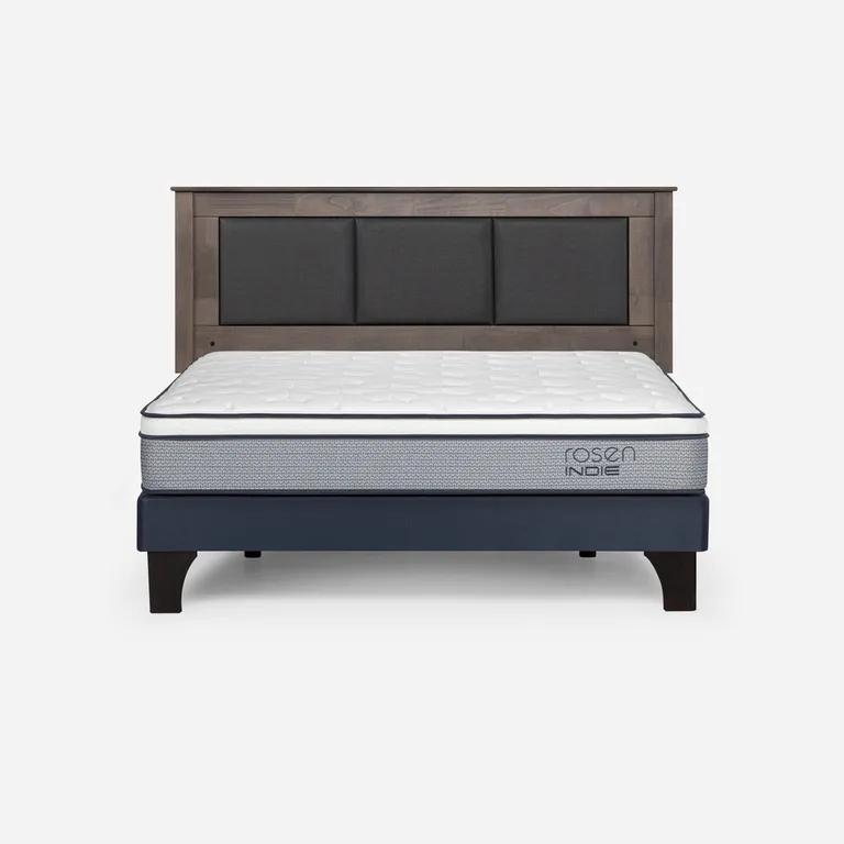 Cama Europea Indie 2 Plazas x 2.00 mt Base Normal + Respaldo