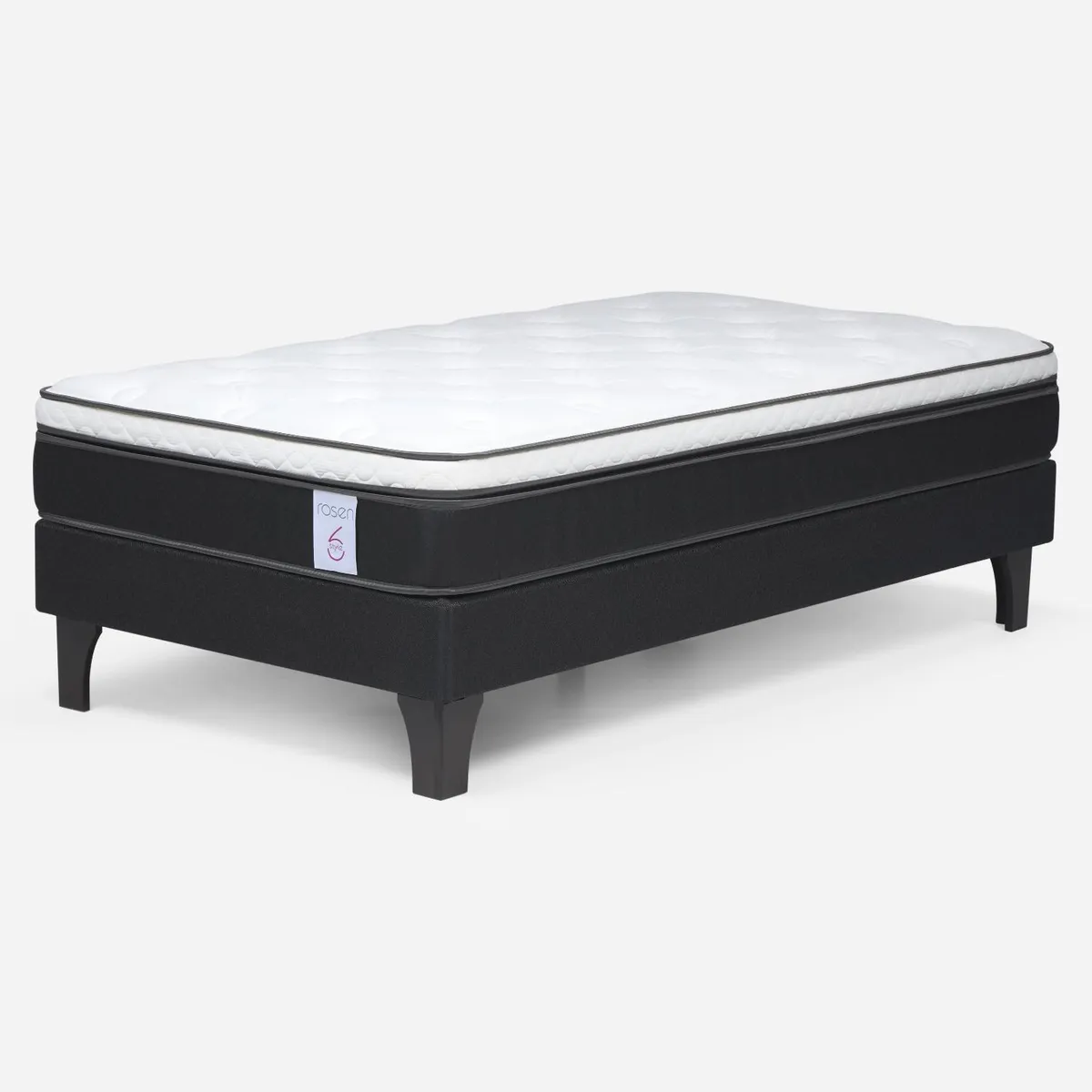 ROSEN - Cama Europea New Style 6 1 Plaza x 2.00 mt  + Respaldo + 1 Velador Rosen
