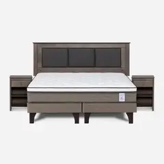 ROSEN - Cama Europea New Style 6 King + Respaldo + 2 Veladores