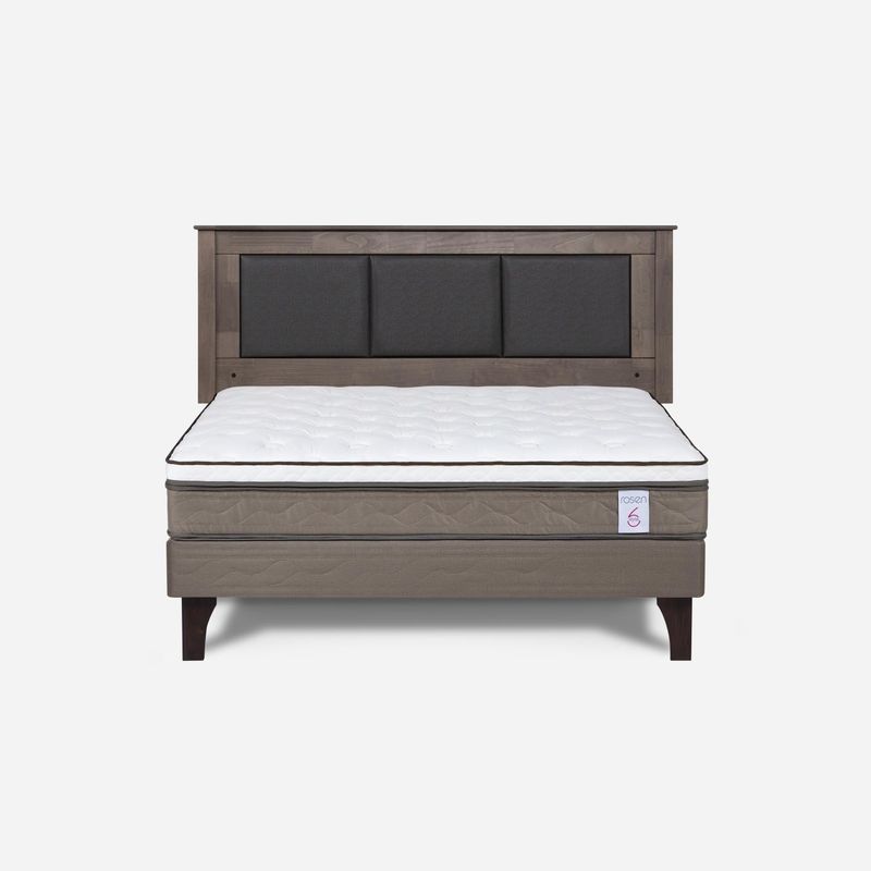 ROSEN - Cama Europea New Style 6 2 Plazas + Respaldo Rosen