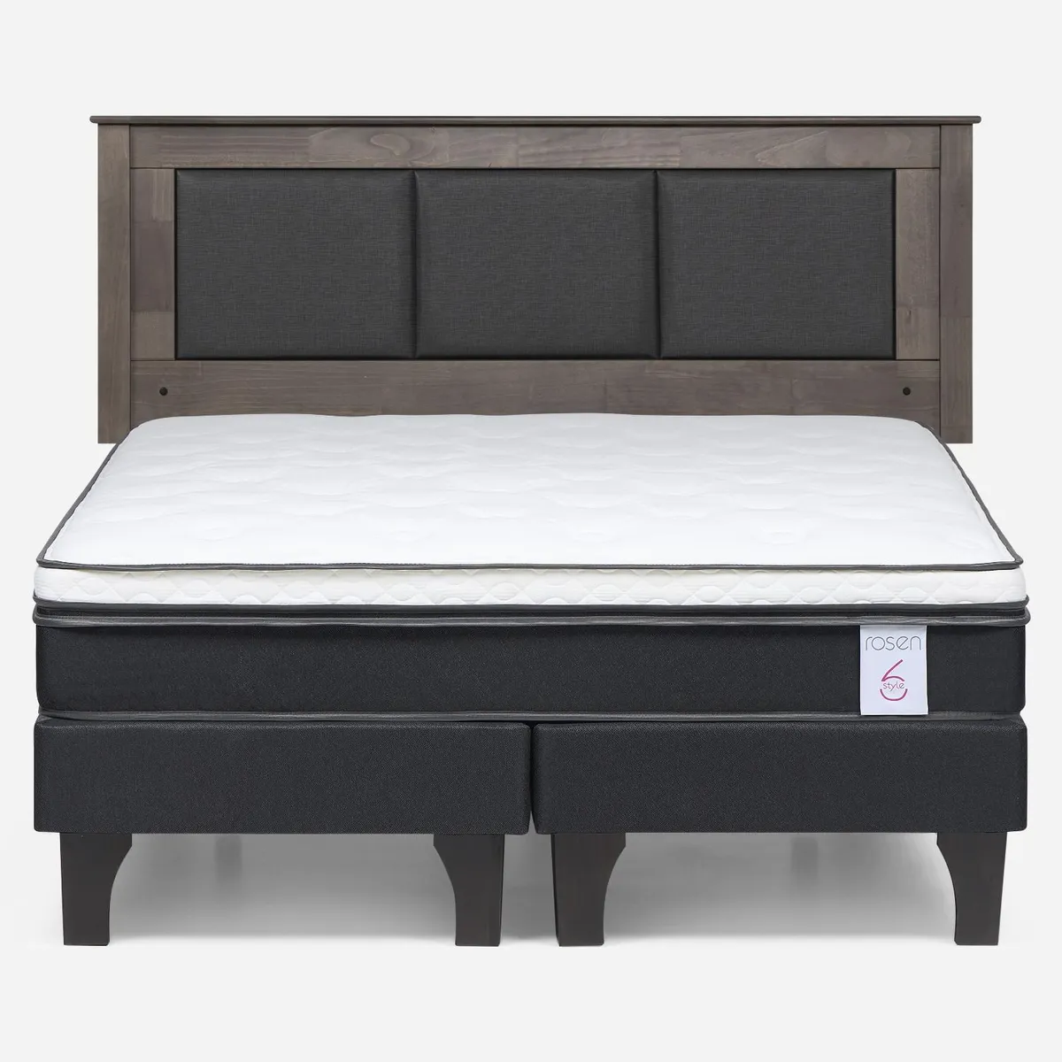 ROSEN - Cama Europea New Style 6 2 Plazas + Respaldo Rosen