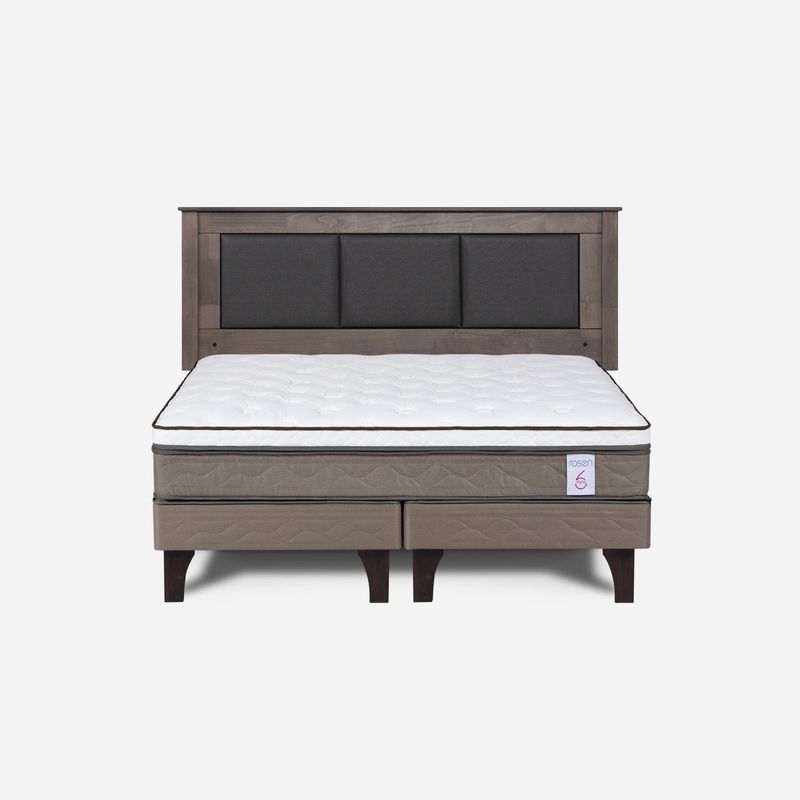 ROSEN - Cama Europea New Style 6 2 Plazas + Respaldo Rosen