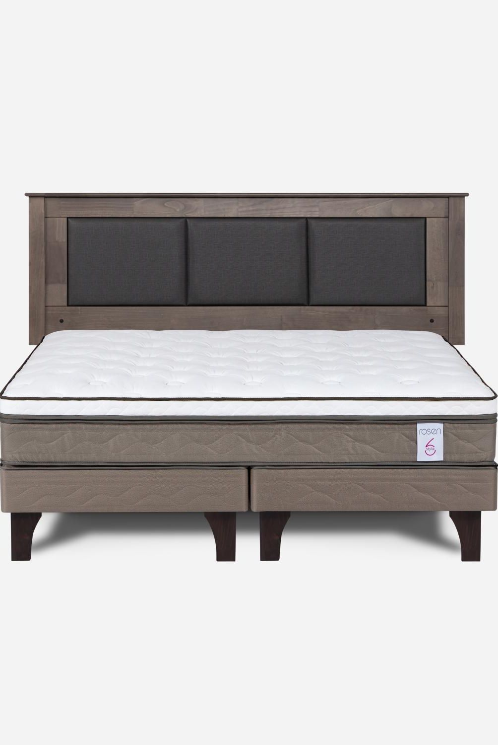 ROSEN - Cama Europea New Style 6 King + Respaldo Rosen