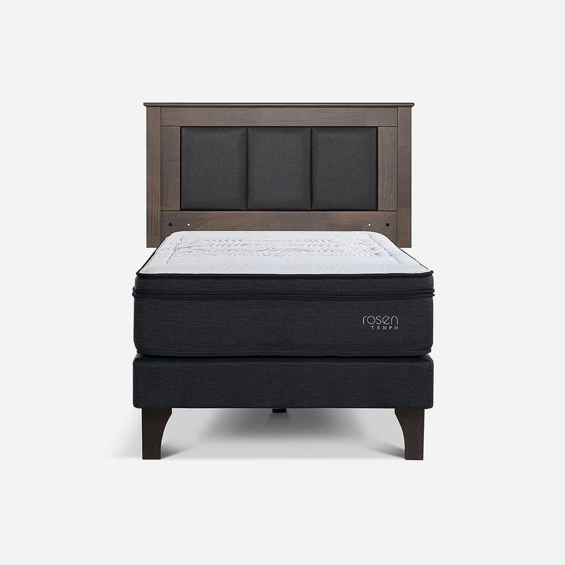 ROSEN - Cama Europea Tempo 1.5 Plaza Rachel G + Respaldo Rosen