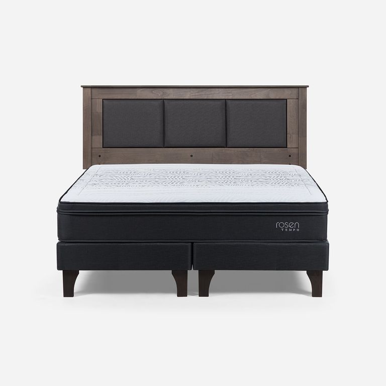 ROSEN Cama Europea Tempo King x 2.00mt Base Dividida + Respaldo