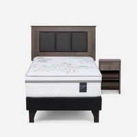 Cama Europea Art 4 1.5 Plazas + Respaldo + Velador