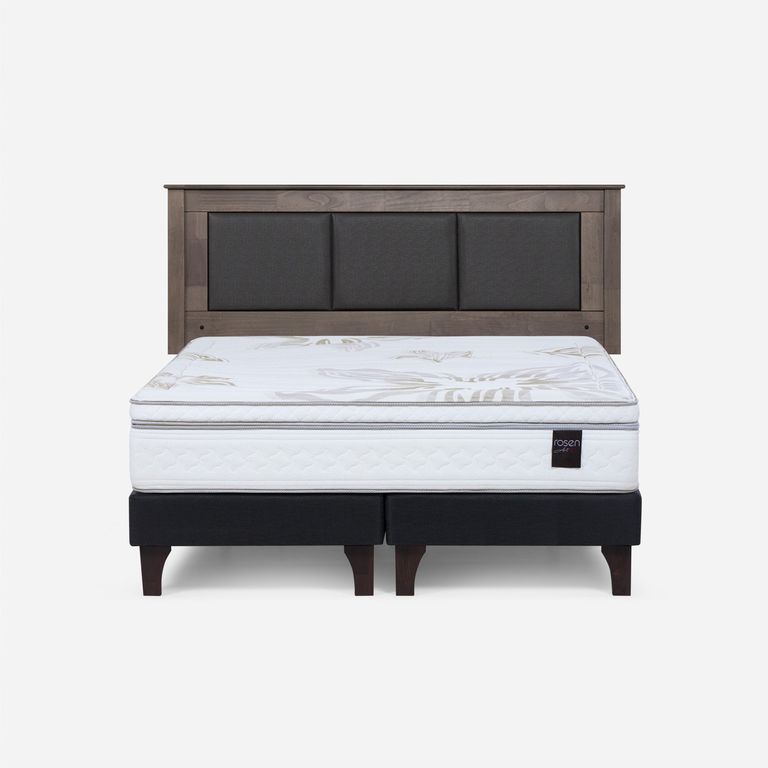 Cama Europea Art 4 2 Plazas x 2.00mt Base Dividida + Respaldo