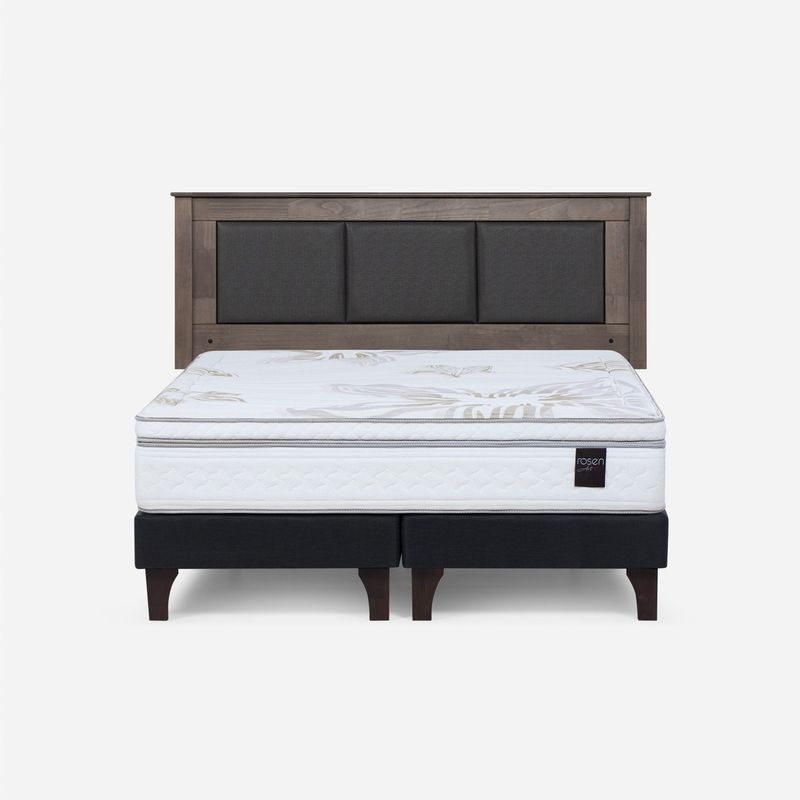 ROSEN - Cama Europea Art 4 2 Plazas + Respaldo Rosen