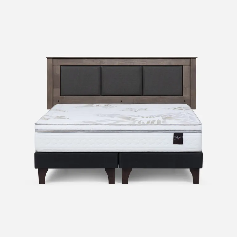 ROSEN Cama Europea Art 4 King x 2.00mt Base Dividida + Respaldo