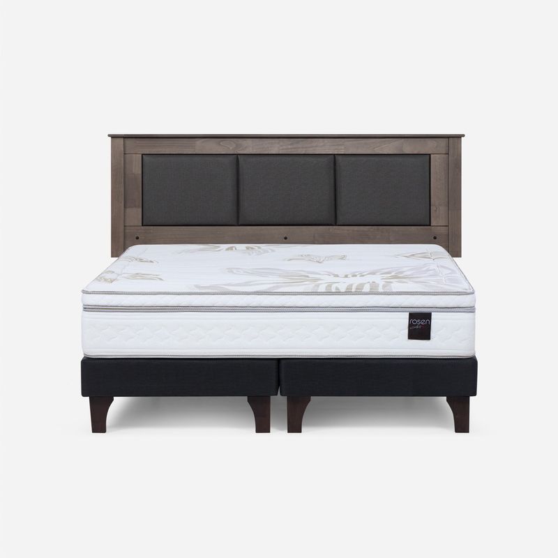 ROSEN - Cama Europea Art 4 King + Respaldo Rosen
