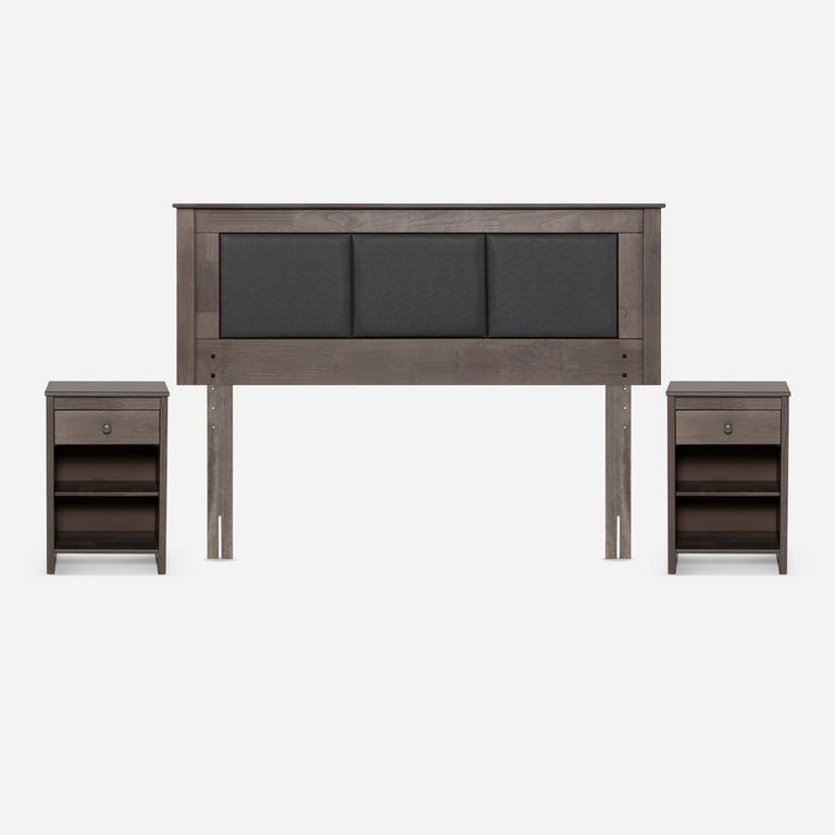 Set Muebles Rachel 2 Plazas Chocolate Gris