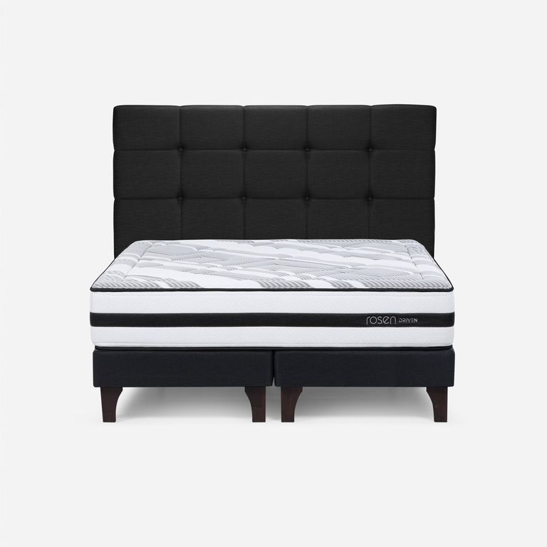Cama Europea Driven 2 Plazas x 2.00mt Base Dividida + Respaldo