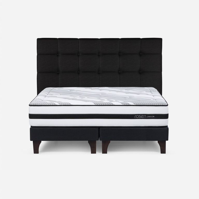 Cama Europea Driven King x 2.00mt Base Dividida + Respaldo