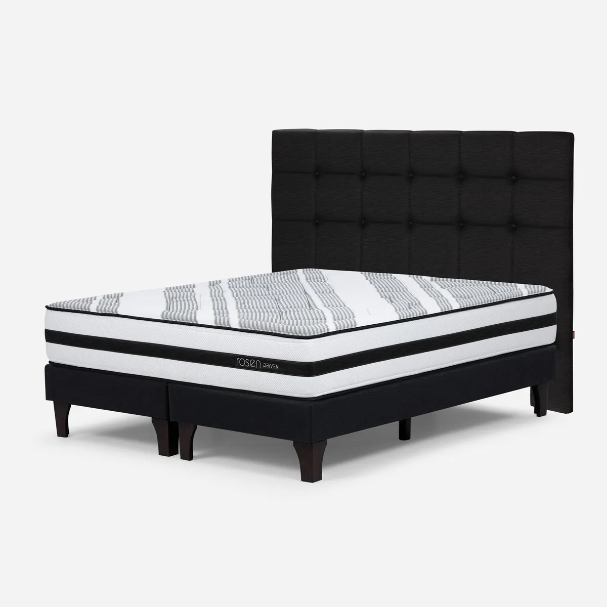 ROSEN - Cama Europea Driven King x 2.00mt Base Dividida + Respaldo Rosen