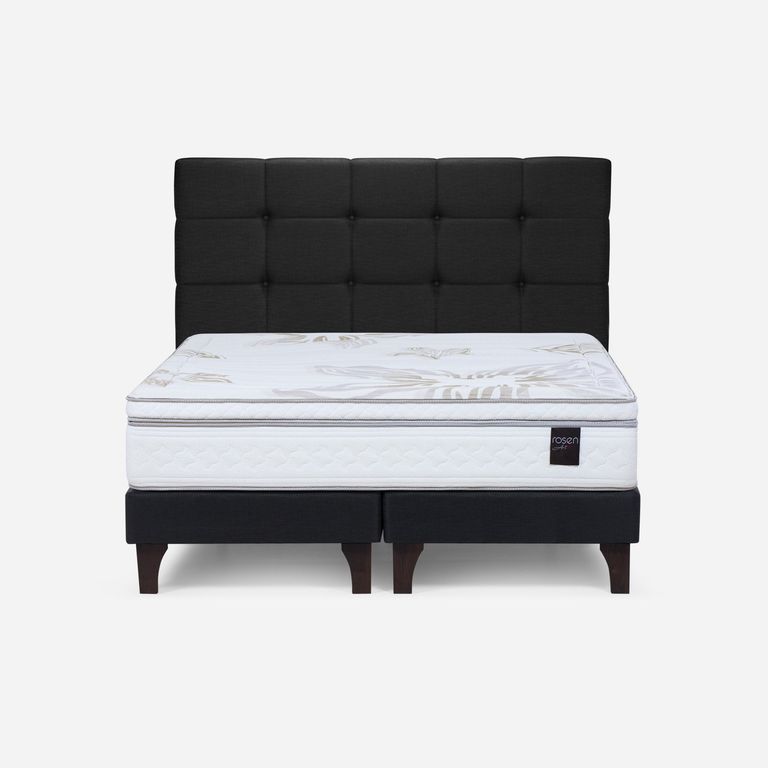 Cama Europea Art 4 2 Plazas x 2.00mt Base Dividida + Respaldo